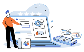 工場のリアルタイム可視化のイラスト